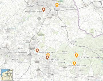 carte des sites arpentés pour le Pollentour