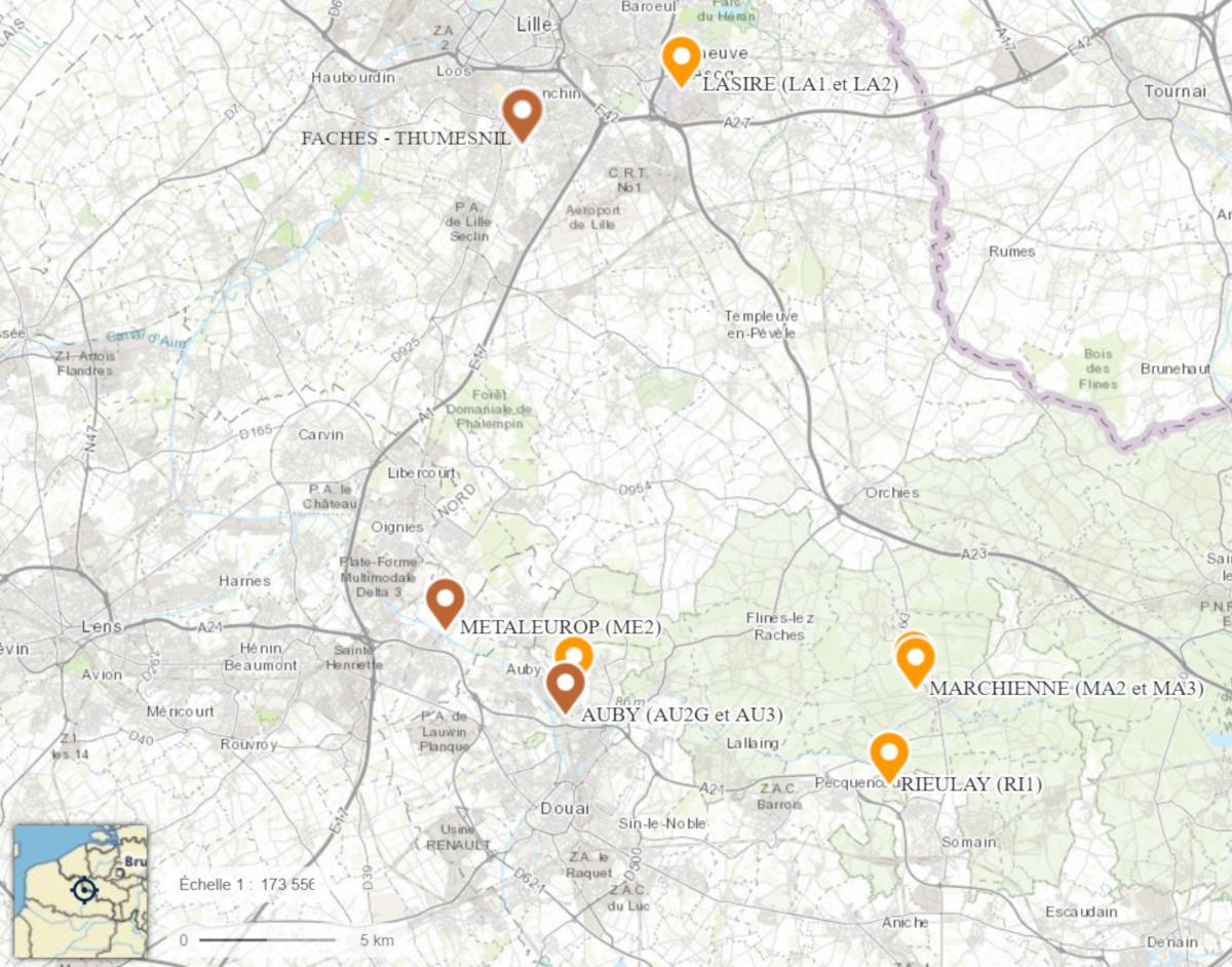 carte des sites arpentés pour le Pollentour